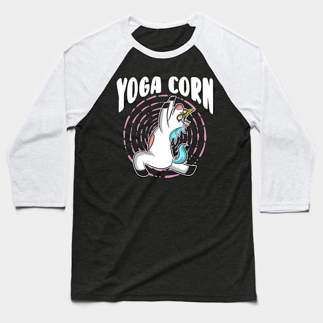 Yoga Corn Unicorn Yoga Unicorns Meditation Hindu Baseball T-Shirt by Print-Dinner